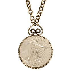 American Coin Treasures Double Eagle 1933 Gold Piece Replica Pendant