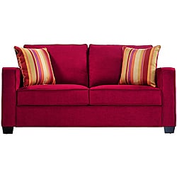 Red Microfiber Sofa