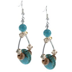 Crystale Silverplated Turquoise, Jasper and Crystal Earrings