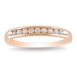 Miadora 10k Pink Gold 1/4ct TDW Diamond Ring (G-H, I2-I3)