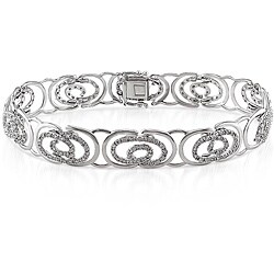14k White Gold 1 2/5ct TDW Diamond Swirl Link Bracelet (H-I, I1-I2)
