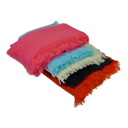 Cashmere Showroom 4-sided Feather Fringe Throw