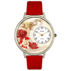 Whimsical Women's Love Theme Red Leather Watch