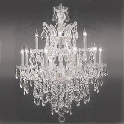 Maria Theresa 13-light 2-tier Matte Silver/ Crystal Chandelier