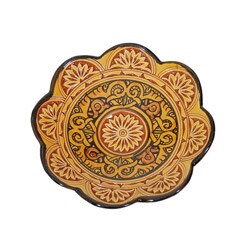 Ceramic 'Moroccan Sunset' Engraved Decorative Plate (Morocco)