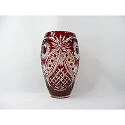 Black Tie Crystal Medium Ruby Red Marquise Diamond Vase (Russia)