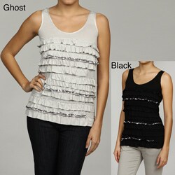 Rain Women's Ruffle Sequins Tank Top