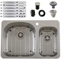 Ticor Stainless Steel 18-gauge Overmount Kitchen Sink with Air Switch