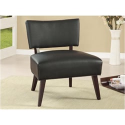 Black Bicast Leather Lounge Accent Chair