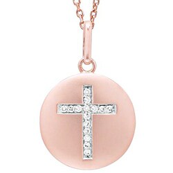 Sterling Silver/ 14k Gold Diamond Cross Necklace
