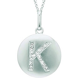 Sterling Silver/ 14k Gold 1/10ct TDW Diamond 'K' Necklace