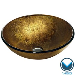 VIGO Liquid Gold Glass Vessel Bathroom Sink