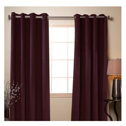 Wine Poly Suede 84-inch Grommet Curtain Panel Pair