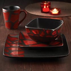 American Atelier Safari Red Giraffe 16-piece Dinnerware Set