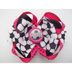 Lil Sweety's Bowtique Soccer Bottle Cap Hair Bow 