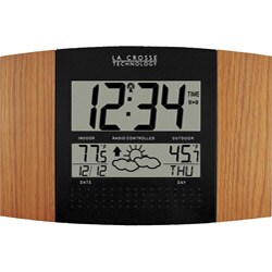 La Crosse Technology WS-8157OAK-IT Atomic Clock with Weather Forecast