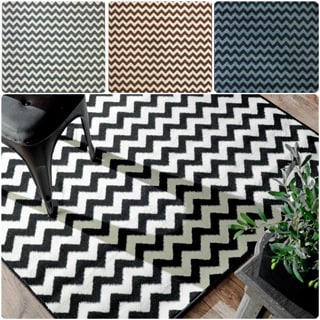 (>_<) nuLOOM Alexa Chevron Vibe Zebra Rug (5'3 x 7'6)