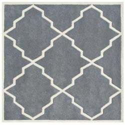 Alliyah Handmade Bluish-Grey New Zealand Blend Wool Rug (6' x 6')