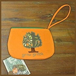 Grow Green Cotton Small Wristlet Clutch (India)