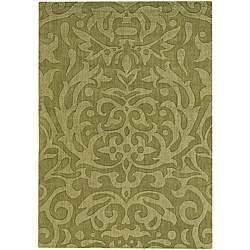 Hand-tufted Jaira Floral Green New Zealand Wool Rug (2' x 3')