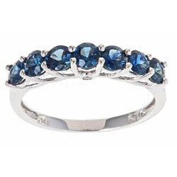 Dyach 14k White Gold Blue Sapphire and Diamond Accent Ring