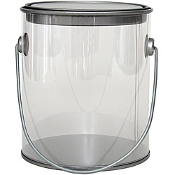 Plastic Pail With Tin Handle, Lid and Trim - 7 x 6.6 Gallon