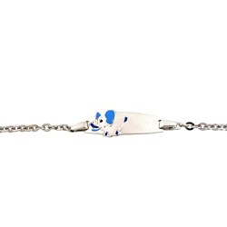 Sterling Silver Enameled Elephant Adjustable Children's ID Bracelet