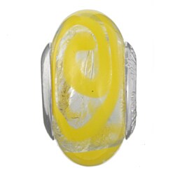 Signature Moments Sterling Silver Murano Glass Mellow Yellow Bead