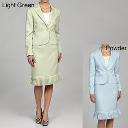 Larry Levine Women's Ruffled Skirt Suit
