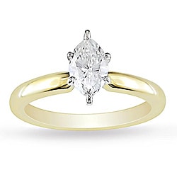 14k Two-tone Gold 3/4ct TDW Diamond Solitaire Ring (G-H, VS2)