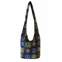 Cotton Spiral Peace Sign Shoulder Bag (Nepal)