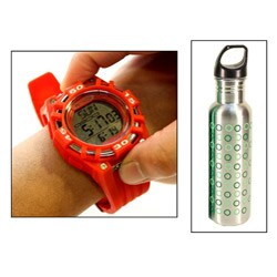 Beatech Red Heart Rate Monitor Watch with 24-oz Water Bottle