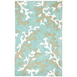 Hand-tufted Kamari Blue Abstract Rug (2' x 3')