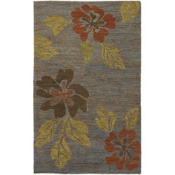 Hand-woven Idelso Grey Hemp Rug (2' x 3')