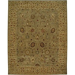Hand-tufted Dangis-26 Green Wool Rug (5' x 8')