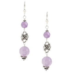 Charming Life Silvertone Cape Amethyst Dangle Earrings