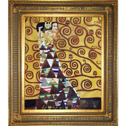 Klimt 'Expectation' Hand-painted Framed Canvas Art