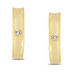 Yellow Rhodium Plating over Silver Diamond Accent Hoop Earrings (G-H, I3)