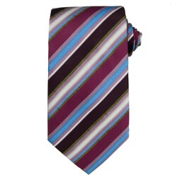 Etro Milano Men's Silk Magenta Striped Tie