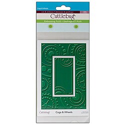 Provo Craft Cuttlebug Plus Cogs and Wheels Embossing Folder 