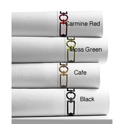 Chain Embroidered Egyptian Cotton 300 Thread Count Extra Deep Pocket Sheet Set