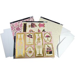 Shabby Chic 'Dress-Up Pink' 13-piece Luxury Card Making Kit