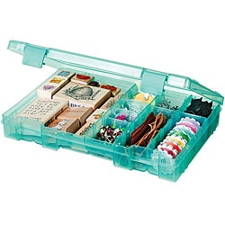 Art Bin Translucent Teal 4-19-compartment Solutions Box 