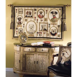 Dogs of Nobility Multicolor Cotton Tapestry