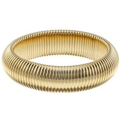 Celeste 18k Gold Overlay Domed Omega Stretch Bracelet