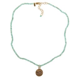 14k Gold over Sterling Silver 'Faith' Apatite Necklace 