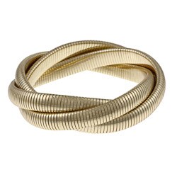 Celeste 18k Gold Overlay Interlocked Omega Stretch Bracelet