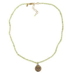 Zoe B 14k Gold over Silver Peridot 'Joy' Charm Necklace