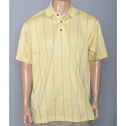 Aureus Men's Lemoncello Striped Golf Polo