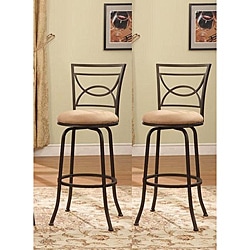 Bronze Finish Half Circle Back Adjustable Metal Swivel Counter Height Bar Stools (Set of 2)